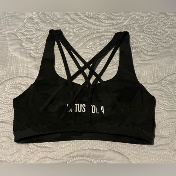 Lululemon Athletic Sports Bra with Strappy Design black and gray camouflage size - Picture 6 of 7